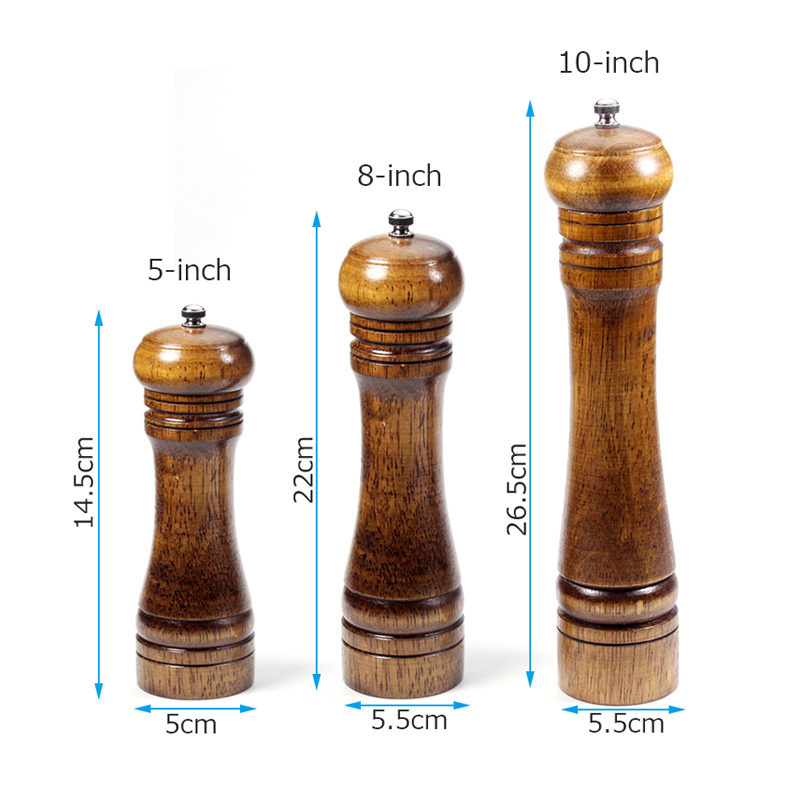 Wooden Salt and Pepper Mill with Strong Adjustable Ceramic Grinder